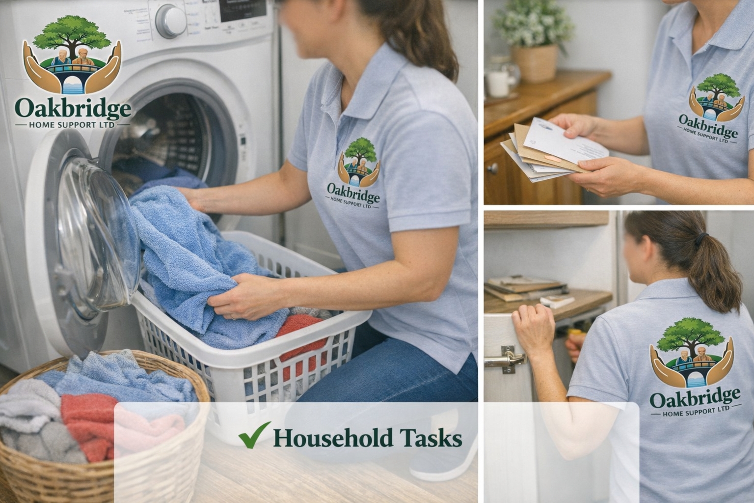 Help with laundry, mail and light household tasks